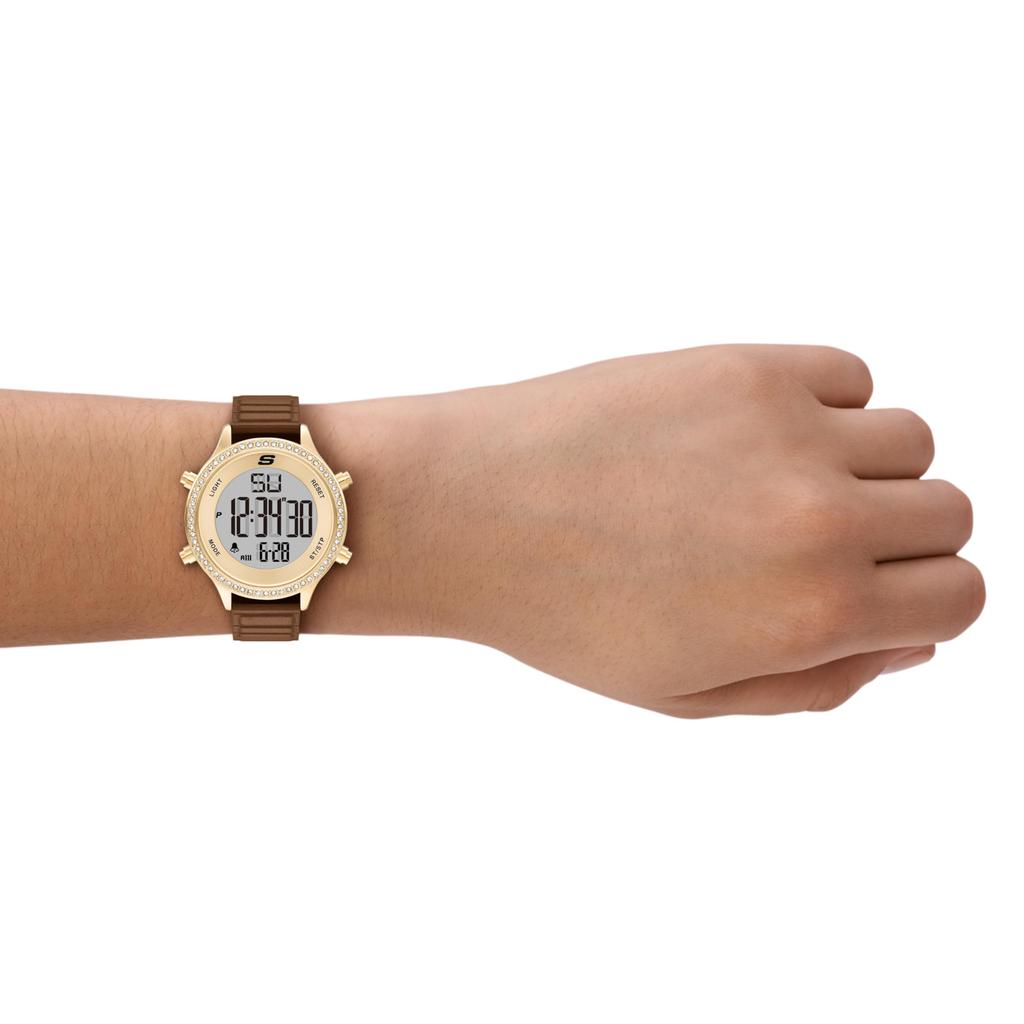 Skechers Aliso Digital Brown Polyurethane SR6343 Women's Watch,