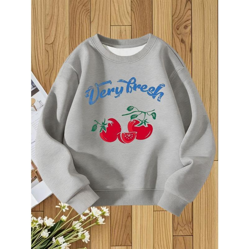 European Size unisex Round Neck Hoodie Fashion Print Versatile Top