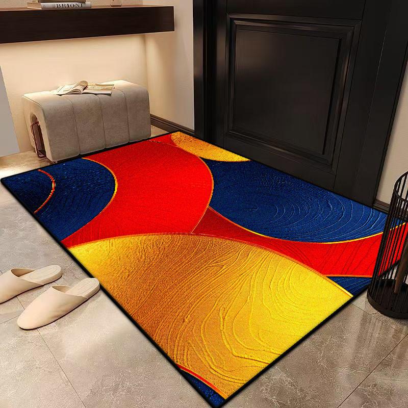 Geometric Living room rugs Decoration bedroom floor Flannel mats customizable cloakroom Short velvet office carpet washable
