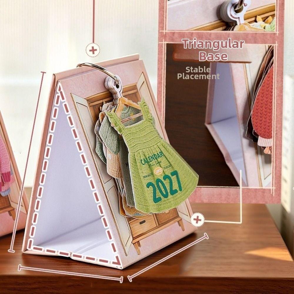 Creative 2027 Desktop Calendar Mini Thick Paper Standing Flip Calendar To Do List Yearly Agenda Checklist Planner