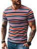 Summer Fashion Stripe 3D Printed T Shirts For Men Summer Casual Crew Neck Short Sleeve T-shirt Loose Quick Dry Breathable Tees Tops