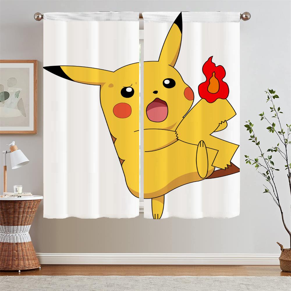 Elegant Room Curtains Curtains Blackout Pikachu Bathroom Curtain for Children's Room Blinds Partition Tentacles Tulle In Kitchen