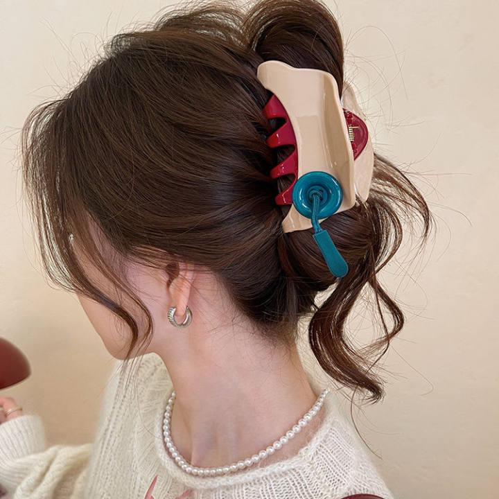 2025 Korean Style Large Updo Hair Clip for Thick Hair – Elegant Autumn Women’s Shark Clip