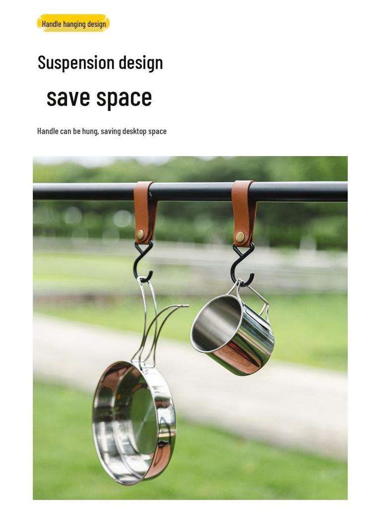 8-Piece Portable Stainless Steel Camping Tableware Set: Foldable Cups, Bowls, and Plates for Outdoor Picnic and BBQ Adventures