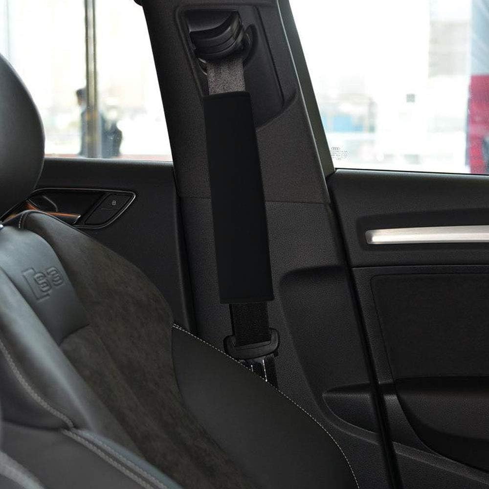 SANJAOYEE Seat Belt Cover Set of 2 Black Seat Belt Stopper Car Accessories Easy