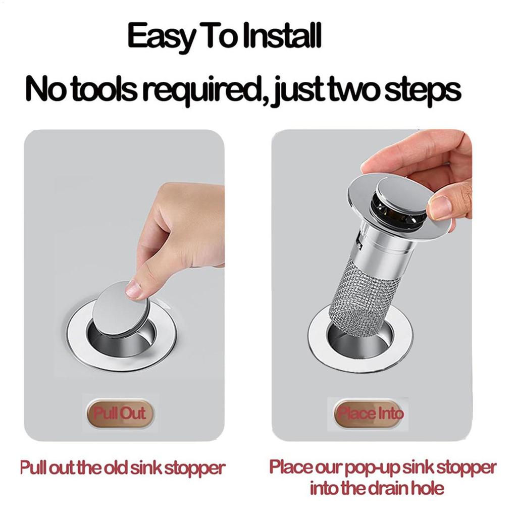 Stainless Steel Floor Drain Filter Washbasin Plug Anti Odor Pop-Up Sink Drain Strainer Basin Stopper Hair Catcher For Shower