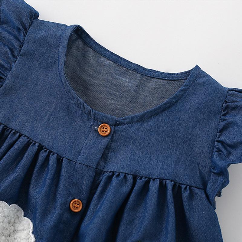 Children's Skirt Summer Dress New Casual Children Round Neck Princess Dress Style Girls Dress
