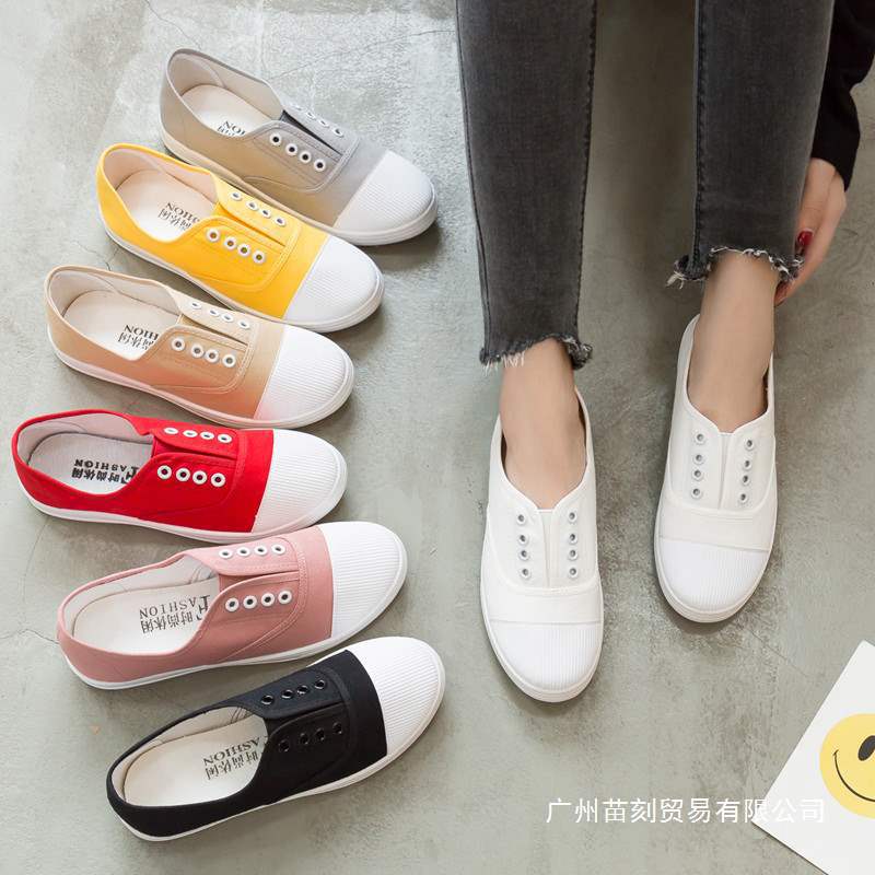 Canvas shoes spring lightweight soft-soled driving one-pedal cloth shoes