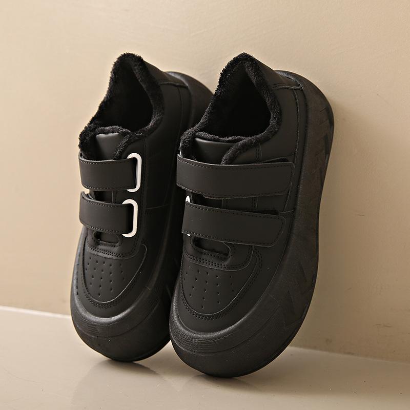 Thick baseplate shoes women's 2025 new autumn black Velcro sports women's shoes casual ugly cute big head bread shoes