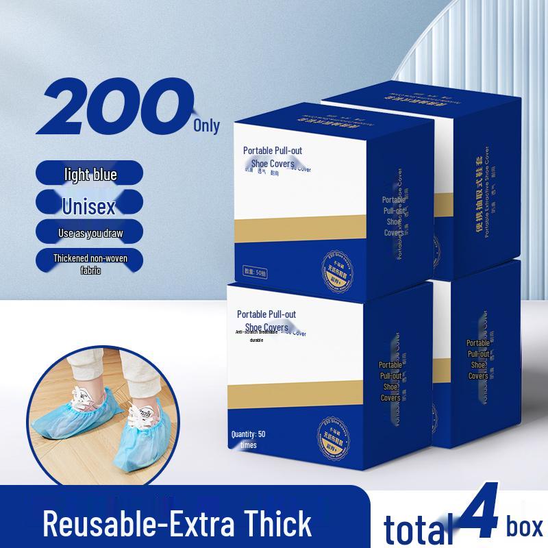 Waterproof Non-Slip Disposable Shoe Covers: Thick, Wear-Resistant, Non-Woven Foot Covers for Indoor Use