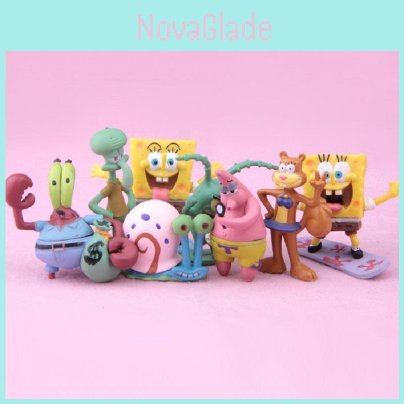 Premium 8-teiliges Spongebob Schwammkopf Patrick Star Thaddäus Tentakel PVC Figuren Set
