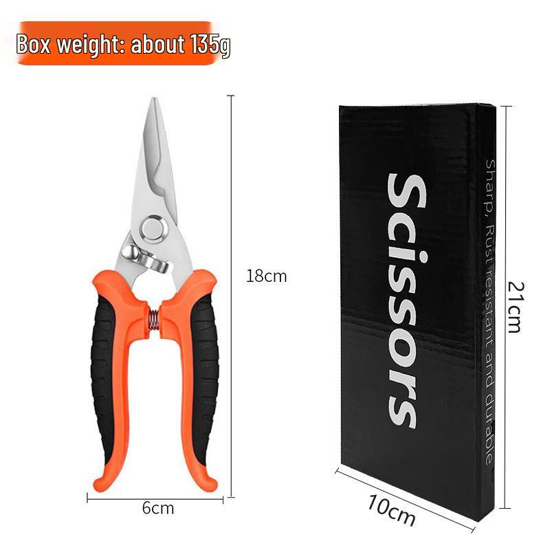 Multi-Functional Stainless Steel Electrician Shears for Cutting Wire, Iron, and Aluminum.