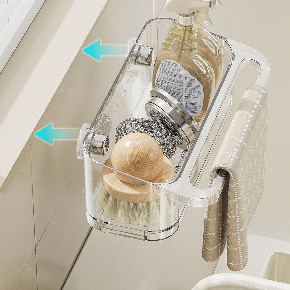 Punch Free Kitchen Sink Drain Rack Wall Mounted Kitchen Organization Kitchen