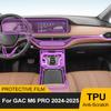 For GAC M6 PRO 2024 2025 Car Interior Center Console Media Dashboard Navigation TPU Sticker Protector PPF Film Auto Accessories