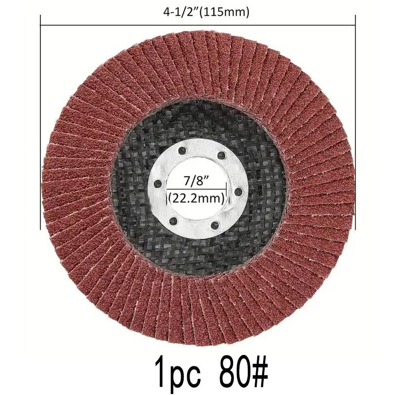 1pc 4.5 Inch Flap Discs 40 60 80 120 Grit Grinding Discs 4 1/2 Assorted Sanding Grinding Wheels,Aluminum Oxide Abrasives,Grind