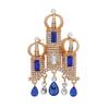 Retro Court Style Castle Brooch: Elegant Women's Rhinestone Tassel Coat Pin Accessory