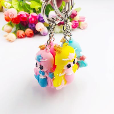 Yousheng Mermaid Keychain Cartoon Colorful Multipurpose Three-dimensional Reusable Decorative Gift Cute Princess Doll Key Ring Backpack Pendant for