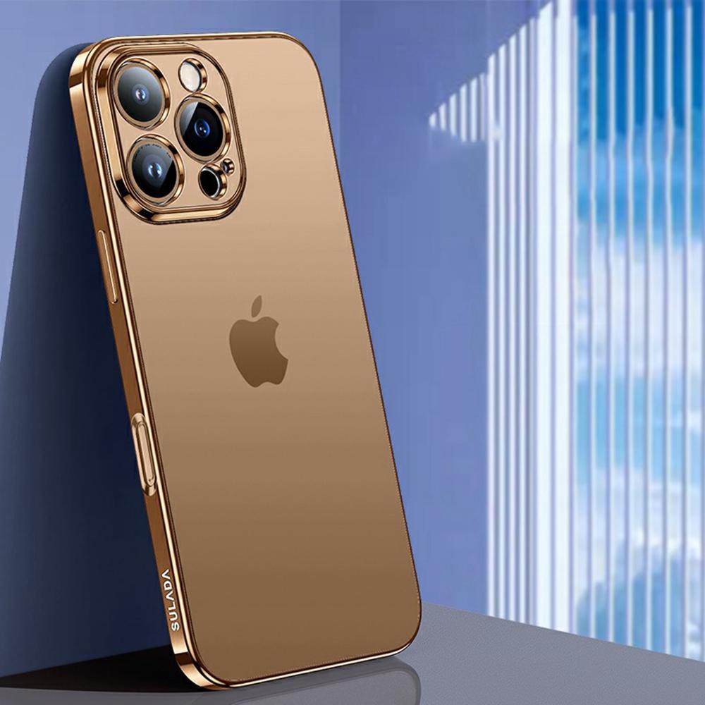 

SULADA For iPhone 16 Pro Max Case Electroplated AG Matte Anti-Fingerprint TPU Phone Cover Gold