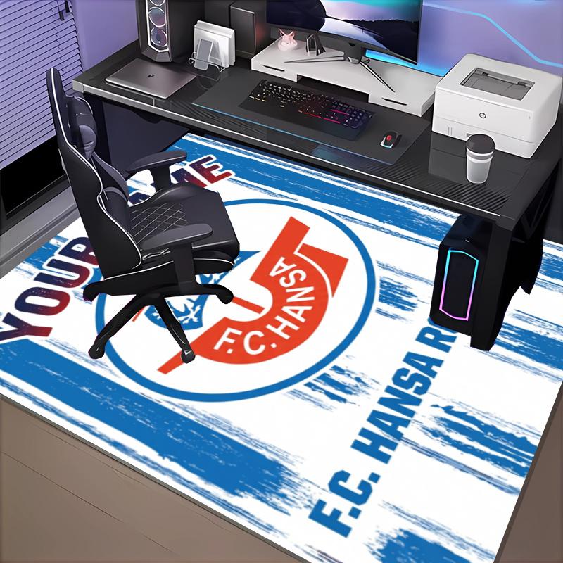 Benutzerdefinierter Name Hansa Rostock Teppich Büro Teppich, Innen Teppich, Stuhl Teppich, Wohnzimmer, Fußmatte Spiel Teppich Heimdekoration Geburtstag Weihnachtsgeschenke