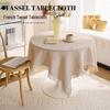 Pastoral White Tassel Tablecloth - French-Inspired Cotton Linen for Coffee and Bedside Tables