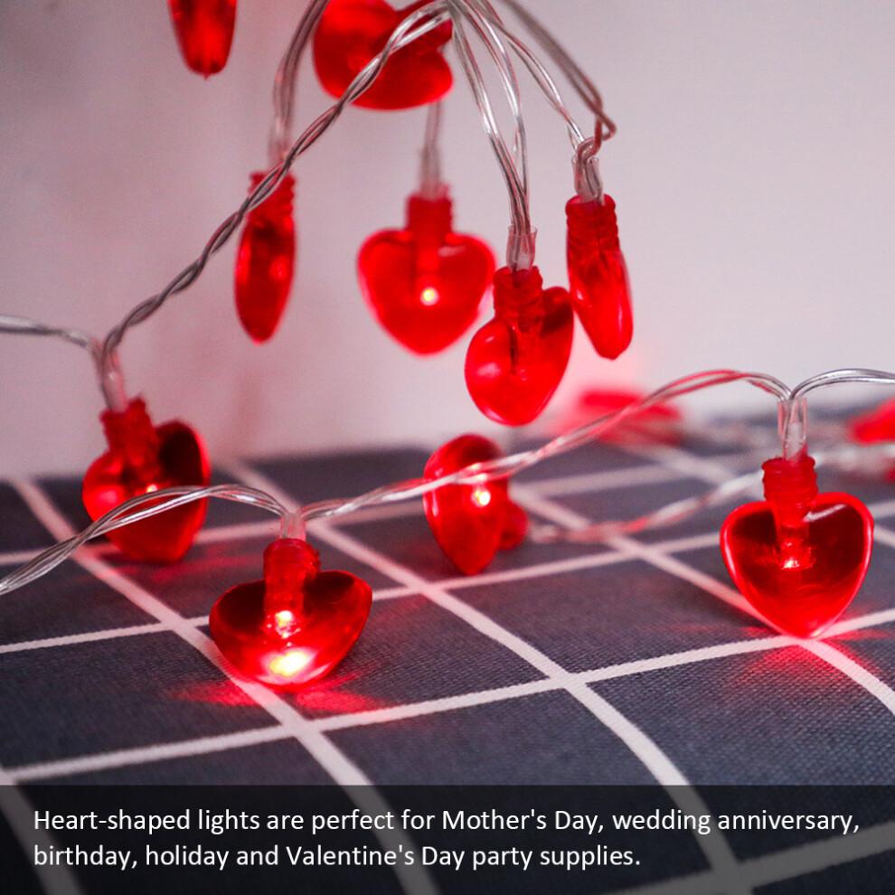 String Lights For Valentine's Day, Heart-Shaped LED Decor With Eight Lighting Modes, Auto Timer Function For Hassle-Free Festive Moods