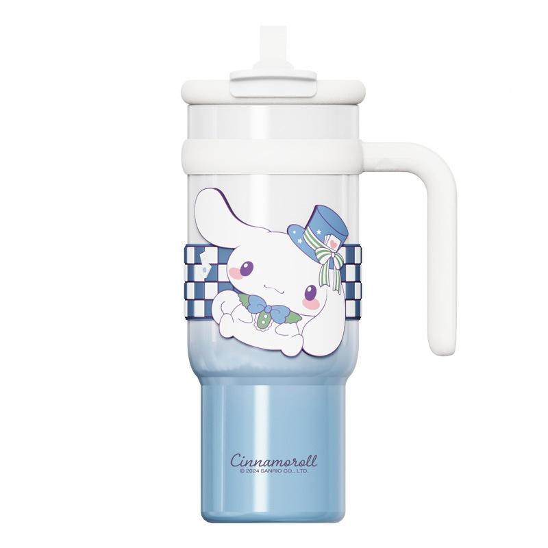 Cartoon Water Cup Large Capacity Vacuum Insulation Stainless Steel Clamshell Straw Environmental Cute Design