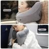 Storage Bag Travel Neck Pillow Soft Velour Cover H-Shaped Neck Pillow  Airplane Use