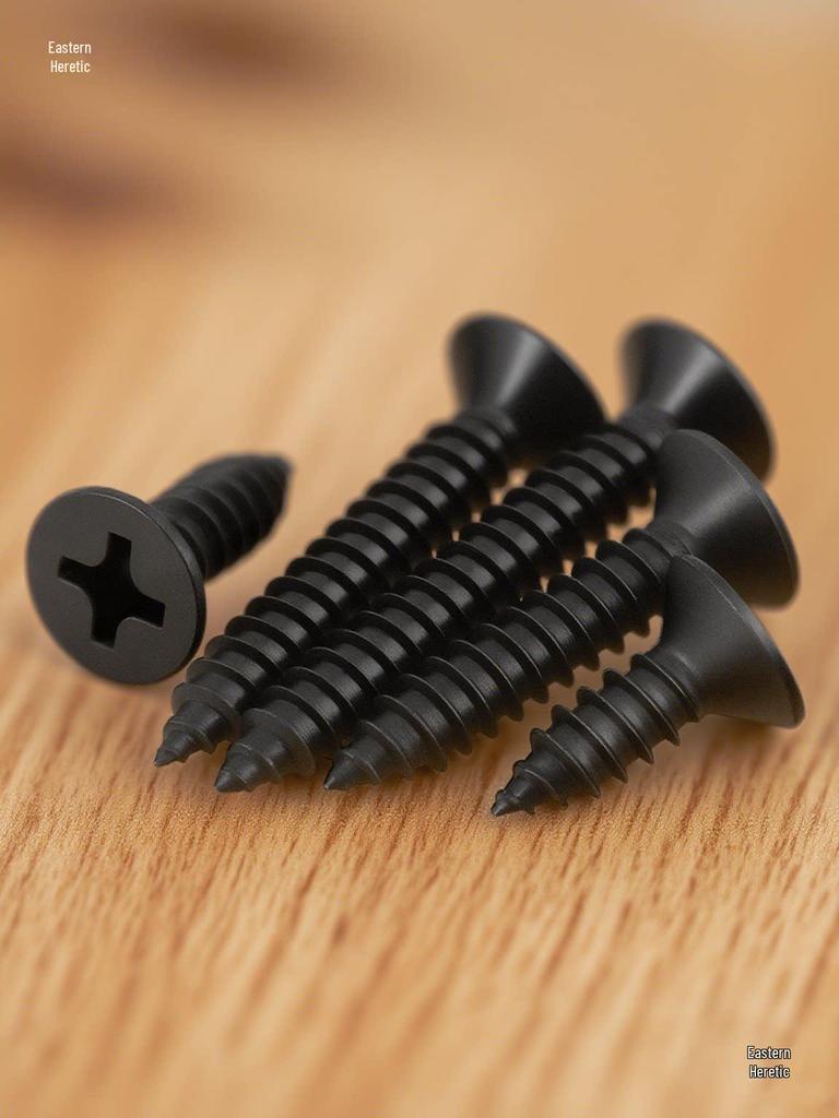 Black 304 Stainless Steel Phillips Flat Head Self-Tapping Screws - Wood Screws M2-M6