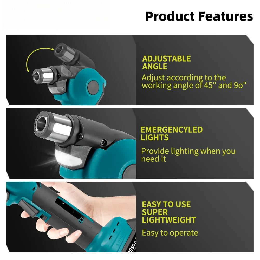 2100RPM Angle Adjustable Cordless Screwdriver Portable Woodworking Efficient Power Tool Brushless Electric Auto Hammer Drill