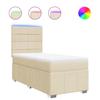 Box Spring Bed with Mattress Cream 100 x 200 cm Fabric
