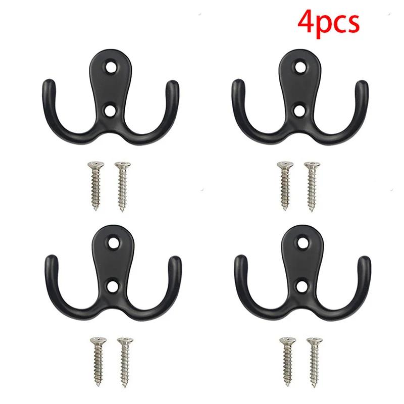 

4/8 шт. Ретро-крючок для одежды из цинкового сплава, двойные крючки, настенная вешалка для дома, двери, ванной комнаты, ключи, полотенца, оборудование для хранения с винтами