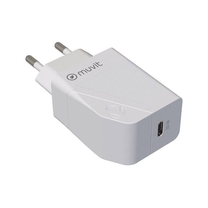 Muvit for Change Cargador Tipo-C PD 30W Blanco