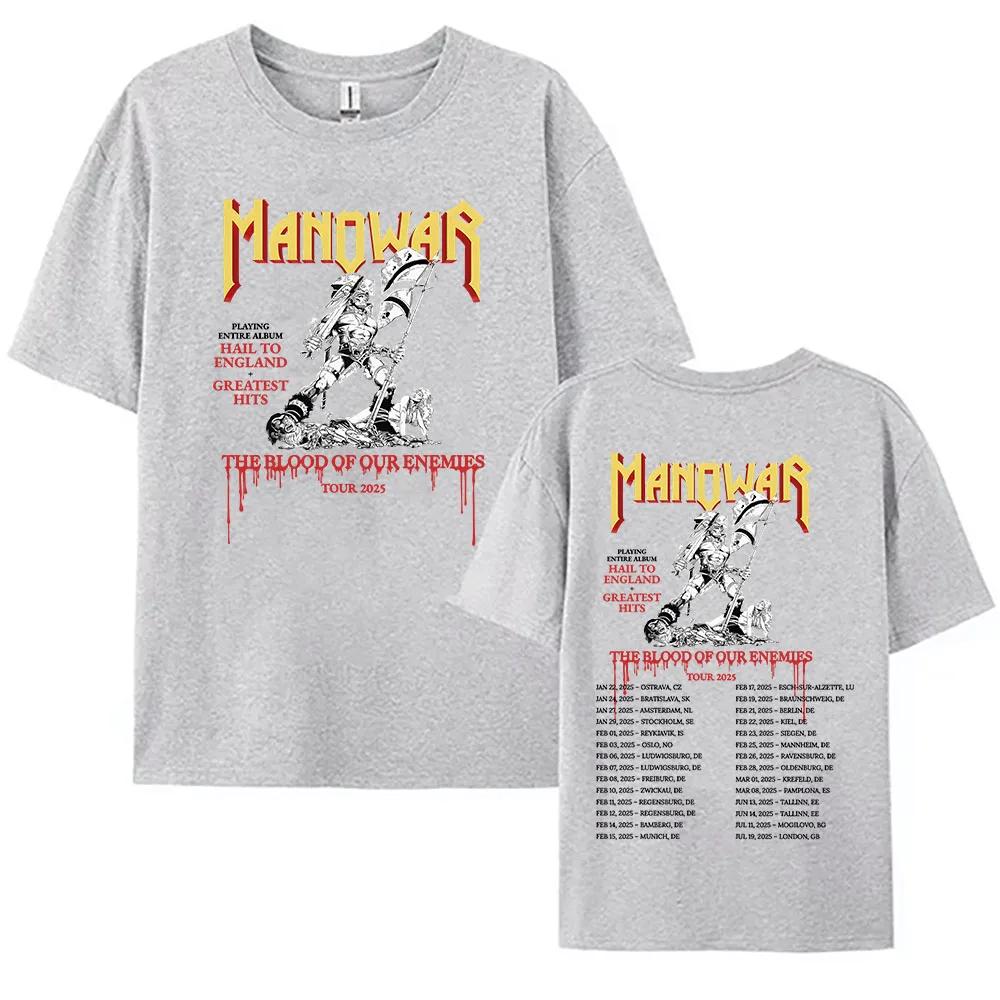 Manowar Hip Hop Band Print Tshirts The Blood Our Enemies Tour 2025 Tees Short Sleeve Women T-shirt Women Clothes Graphic Shirt