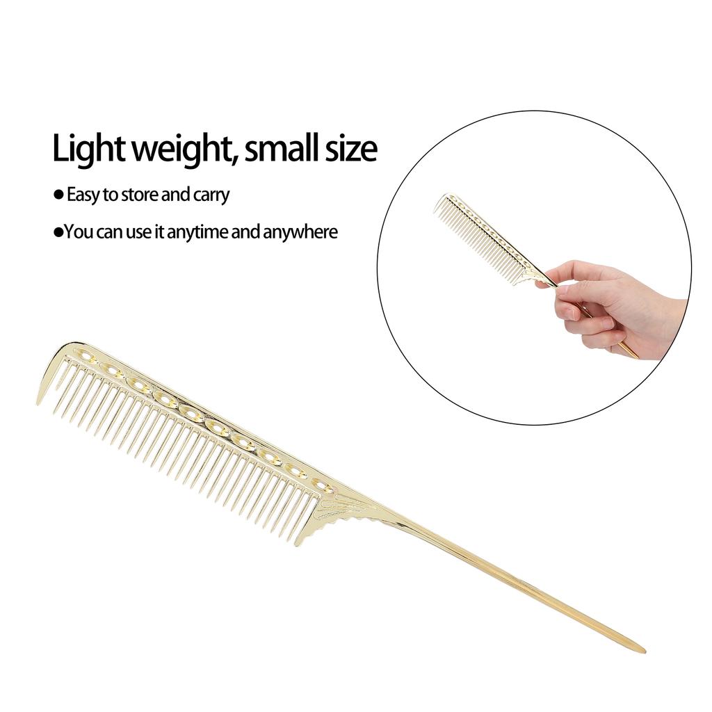 Professional Rat Tail Hair Comb Salon Hairdressing Styling Comb Barber Aluminum Metal Comb