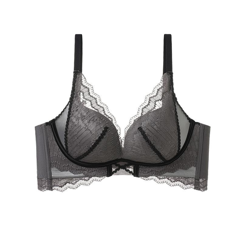 Small Breasts Gather Lace, Sexy Mulberry Silk A, Bacteriostatic, Temperature-changing Lining, No Steel Ring Bra Set
