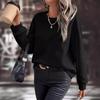 2024 Women's Solid Color Round Neck Loose Long Sleeve Autumn/Winter Hoodie