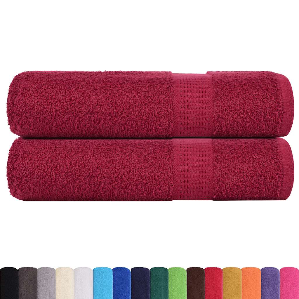 FROGN Hand Towels 2 pcs Bordeaux 50x100 cm 360 g m²