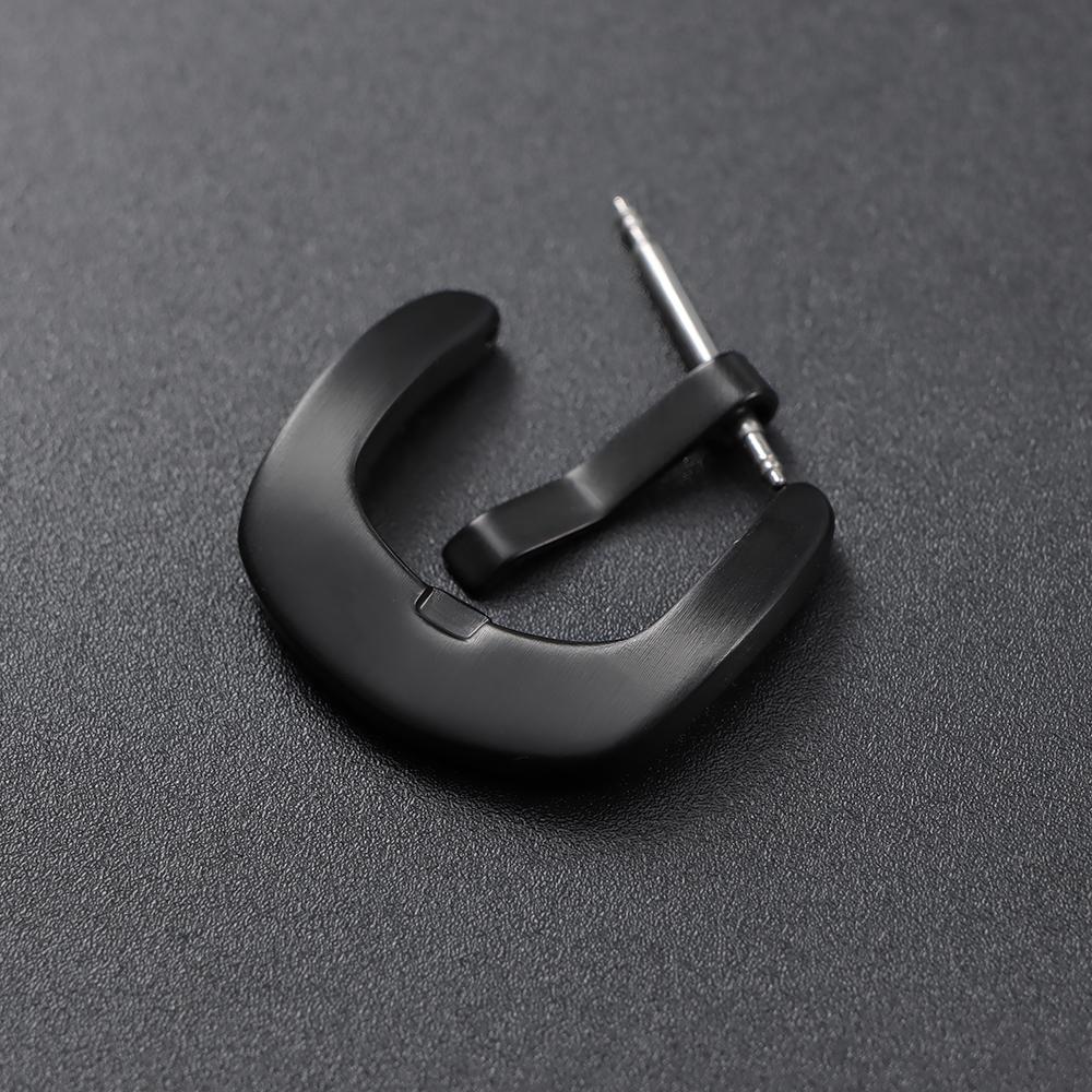 16mm 18mm 20mm Pin Buckle Metal Watchband Buckle Men Women Watchband Strap Black Stainless Steel Clasp Watch Buckle Accessory