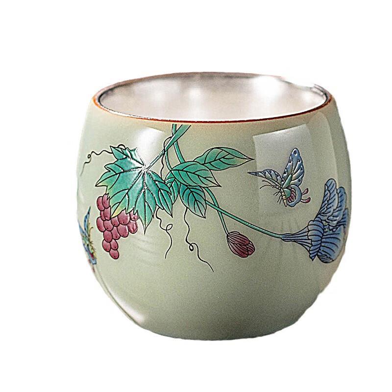 Gilded Silver Celadon Dragon Egg Kung Fu Teacup Set