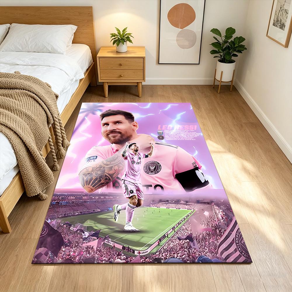 Colorful Soccer Player Carpet Perfect for Game Room Dining Room Living Rooms Balcony Anti-slip Rug Office home decor