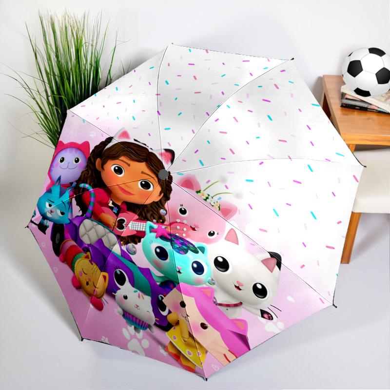 Colorful Friends Dollhouse Umbrella Folding Umbrella, Automatic Umbrella 8-Frame for Travel, Camping Use Gift for Halloween Christmas