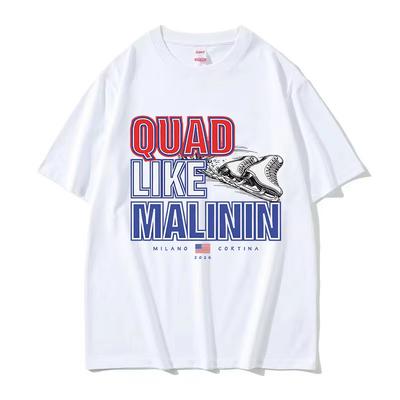 Quad Like Malinin Figure Skater Fans Gift Graphic T Shirts Unisex Women Vintage Fashion Pure Cotton Short Sleeve Tshirt Streetwear