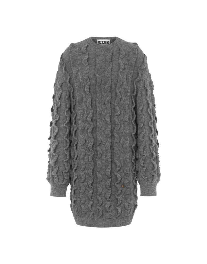 Moschino Ruffled Mohair Knit Dress