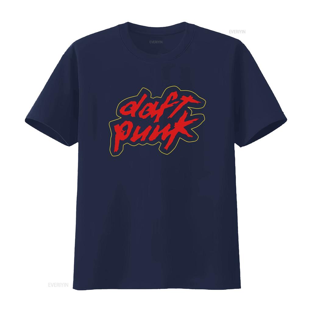 Daft Punk T Shirt Logo Vintage Washed Breathable Slightly Comfortable Homme Casual Unisex Soft Streetwear Fashion Versatile