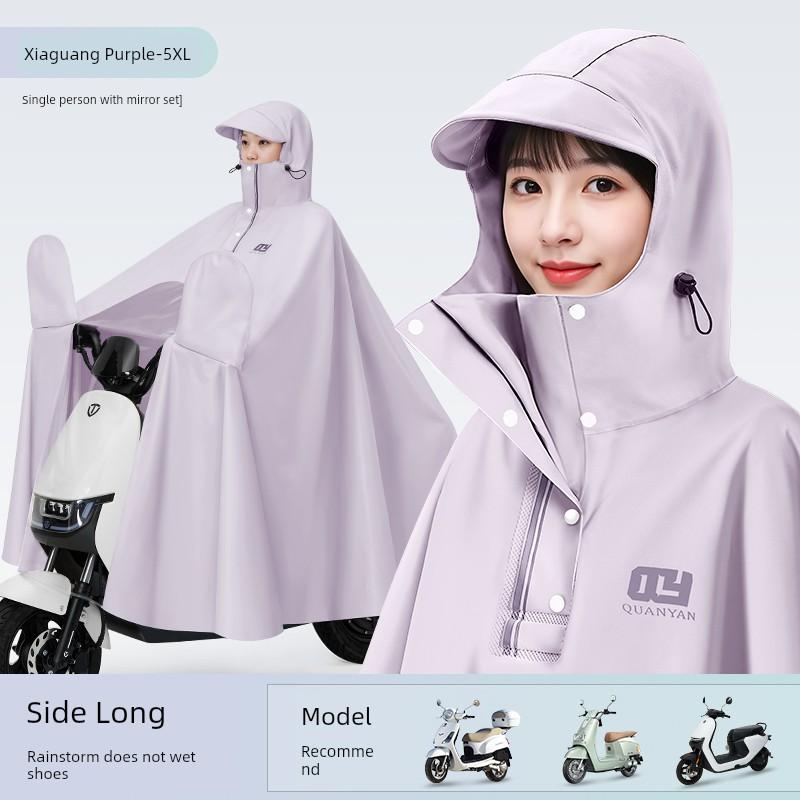 Impermeabile per Scooter Elettrico da Donna, Monoposto, Lungo, Integrale, Antitempesta, Extra Large e Spesso, Poncho Impermeabile per Guidare