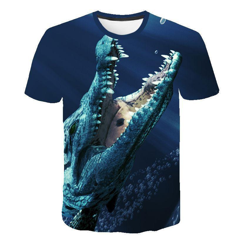 

Летняя мужская футболка с круглым вырезом и свободного кроя с 3D-цифровым принтом морского чудовища 6XL