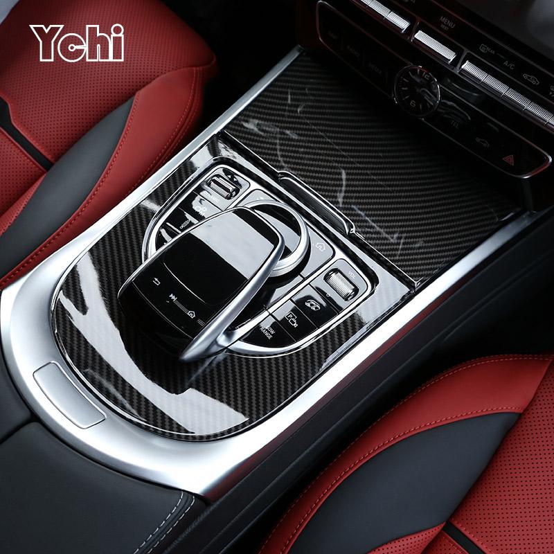 For Mercedes Benz G-Class W464 W465 2019-2025 ABS Carbon Fiber Car Center Console Gear Shift Panel Sticker Car Accessories