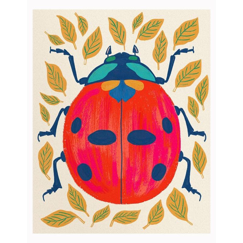 Interesting Retro Natural Cartoon Insect Art Poster Canvas Printing Living Room Bedroom Children's Room Home Decoration Gift