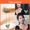 Versatile Korean Inspired Green Jade Lock Chain Necklace Perfect For Gifting