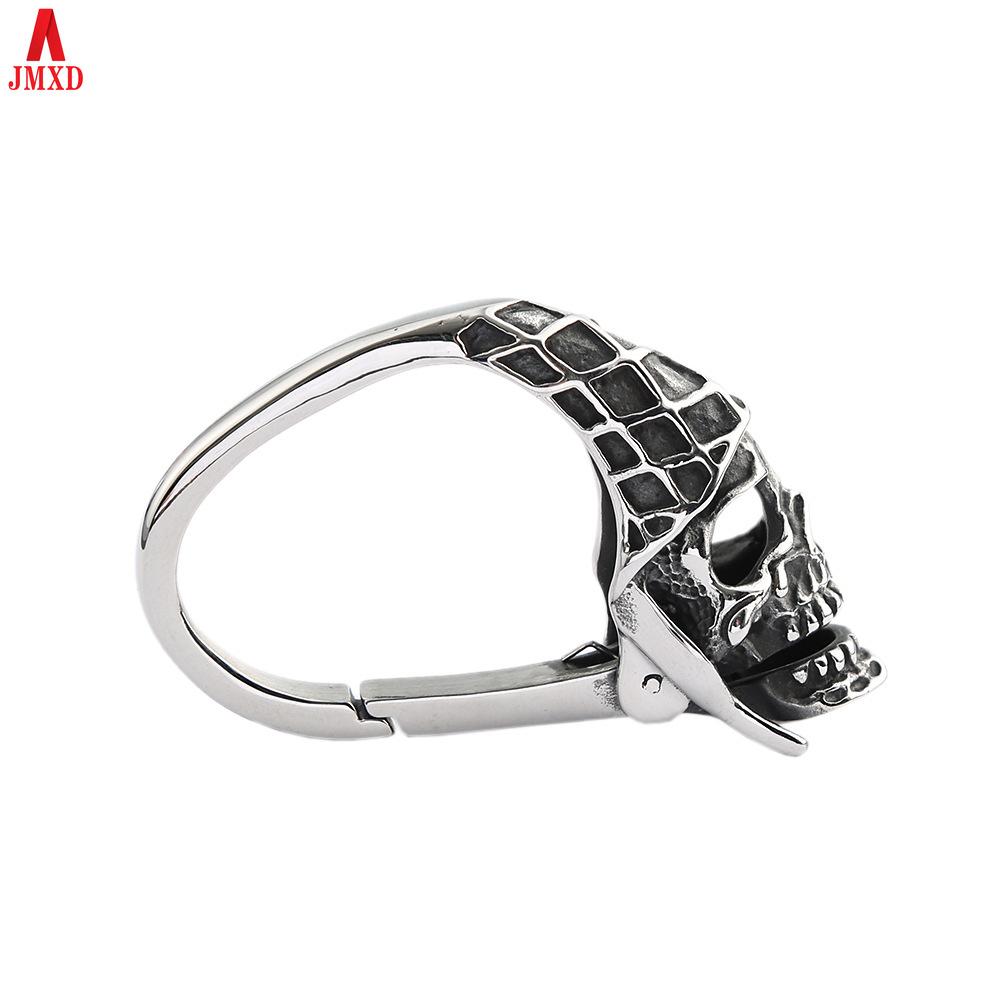 

JMXD-европейский и американский ретро-мужской брелок с головой призрака из нержавеющей стали, персонализированный брелок с головой черепа из титановой стали, ювелирные изделия